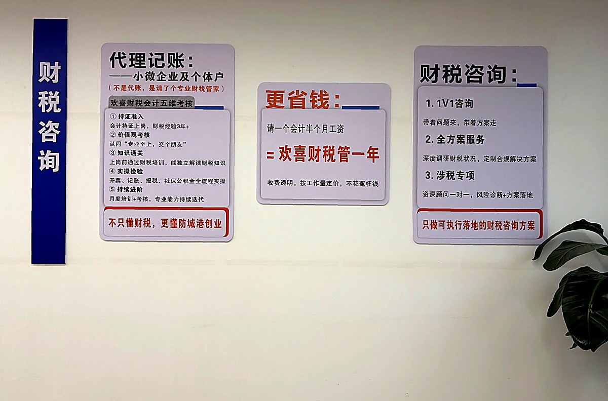 欢喜财税代理记账与财税咨询服务介绍